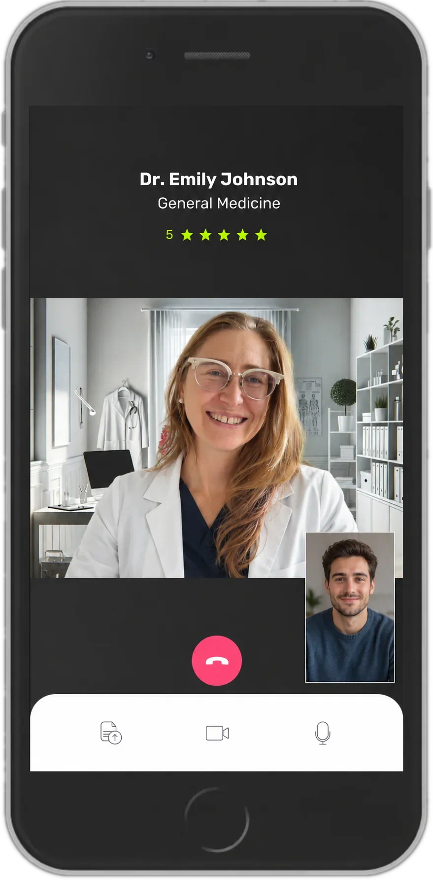 Medical video call in the Calling the Doctor application